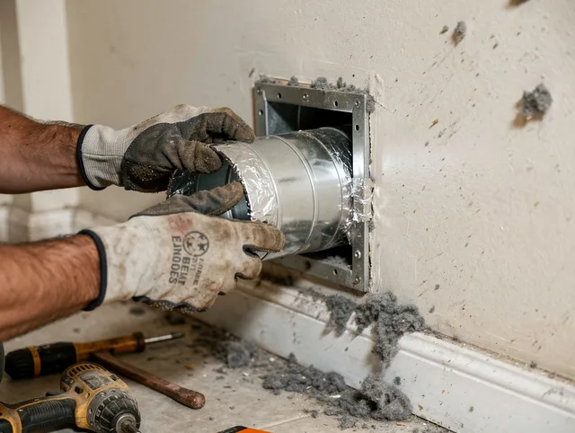 Professional dryer vent repair and installation by Cerritos Dryer Vent Cleaning in Cerritos