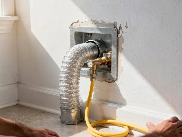 Cerritos Dryer Vent Cleaning certified technician performing specialized gas dryer vent cleaning in Cerritos